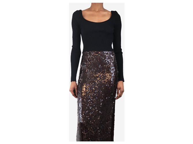 Phillip Lim Schwarzes geripptes Crop-Top mit weitem Ausschnitt - Größe S - Ansicht 3