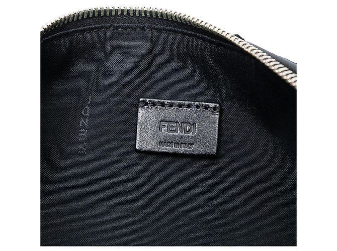 Pochette piatta FF in shearling nero Fendi - vista 6