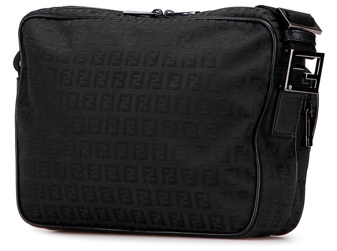 Borsa a tracolla in tela Zucchino nera Fendi Nero - vista 2