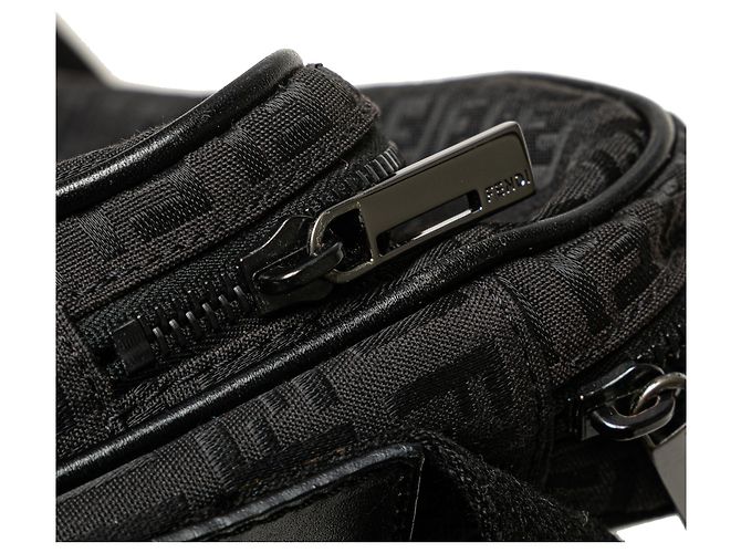 Borsa a tracolla in tela Zucchino nera Fendi Nero - vista 8