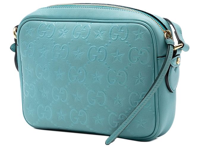 Borsa a tracolla in pelle blu GG con stampa a stelle Gucci Blu chiaro - vista 2