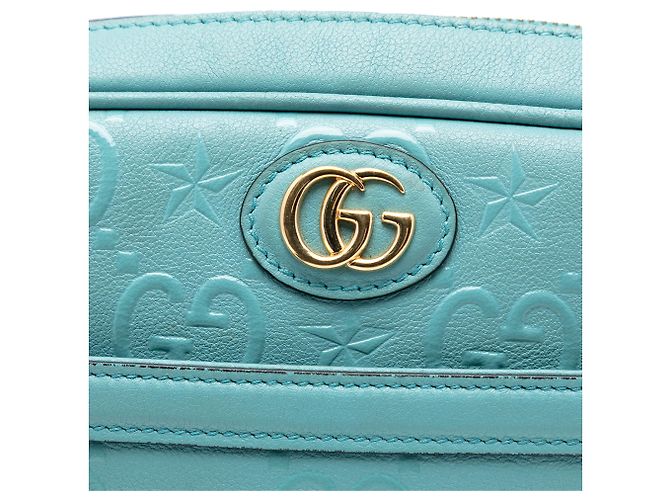 Borsa a tracolla in pelle blu GG con stampa a stelle Gucci Blu chiaro - vista 5