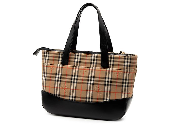 Burberry Braune Haymarket Check Canvas Tote Beige - Ansicht 2