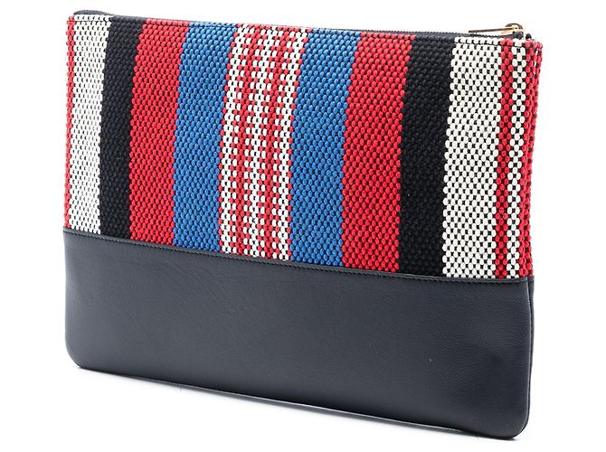 Céline Pochette Solo Striata in Tela Nera Celine Nero - vista 2