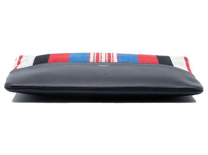 Céline Pochette Solo Striata in Tela Nera Celine Nero - vista 3