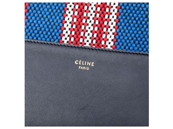 Céline Pochette Solo Striata in Tela Nera Celine Nero - vista 5