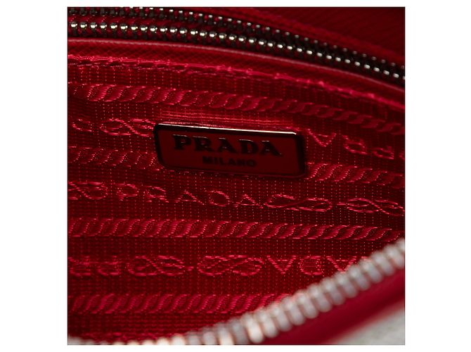 Prada Rote Bicolor Saffiano Lux Umhängetasche - Ansicht 5