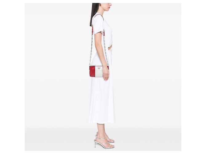 Prada Rote Bicolor Saffiano Lux Umhängetasche - Ansicht 6