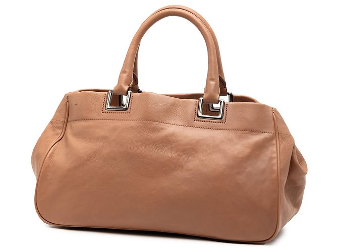 Borsa a tracolla in vitello marrone con nastro Prada Caramello - vista 2