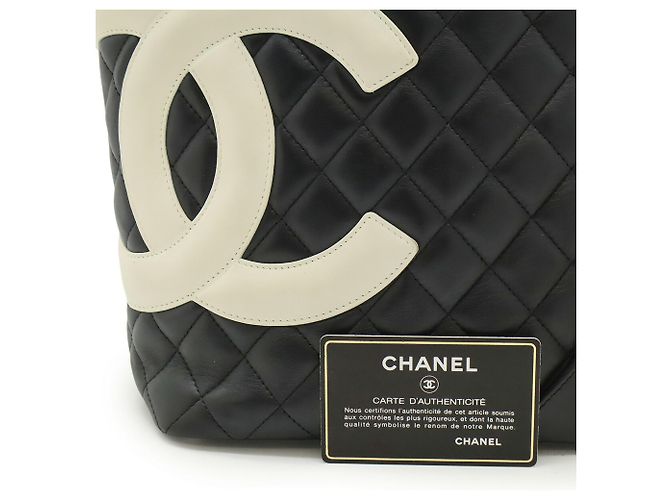 CHANEL Cambon Medium Schultertasche Schwarz Weiß - Ansicht 10