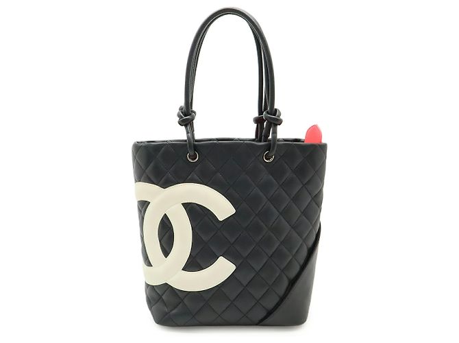 CHANEL Cambon Medium Schultertasche Schwarz Weiß - Ansicht 2