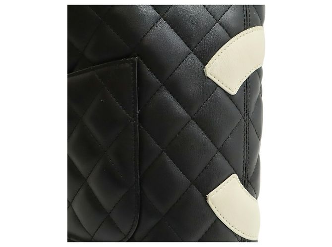 CHANEL Cambon Medium Schultertasche Schwarz Weiß - Ansicht 9