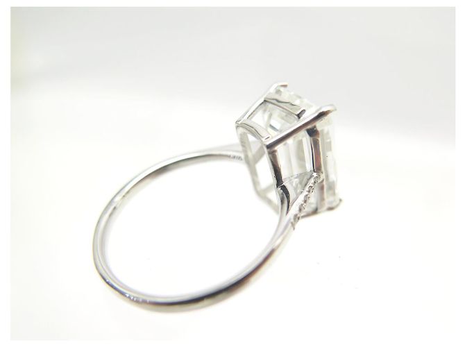 Autre Marque NEUER SOLITÄR-DIAMANTRING EMERALD CUT 7CT GRÖSSE 55 18K WEISSGOLD Silber - Ansicht 6