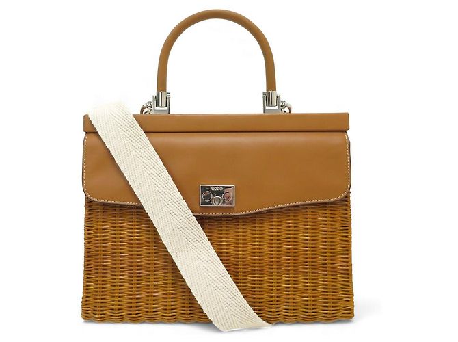 NUOVO BORSO RODO WILLOW PARIS MEDIO IN VIMINI CAMMELLO CON TRACOLLA Marrone - vista 7