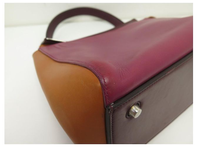 Céline CELINE EDGE GM TRICOLOR ORANGE ROT LEDER HANDTASCHE - Ansicht 15