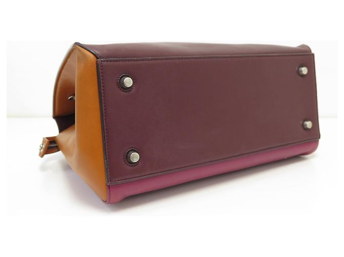 Céline CELINE EDGE GM TRICOLOR ORANGE ROT LEDER HANDTASCHE - Ansicht 5