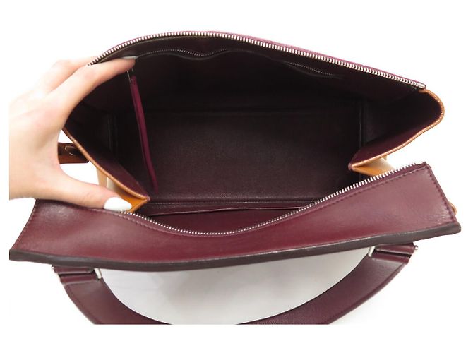 Céline CELINE EDGE GM TRICOLOR ORANGE ROT LEDER HANDTASCHE - Ansicht 9