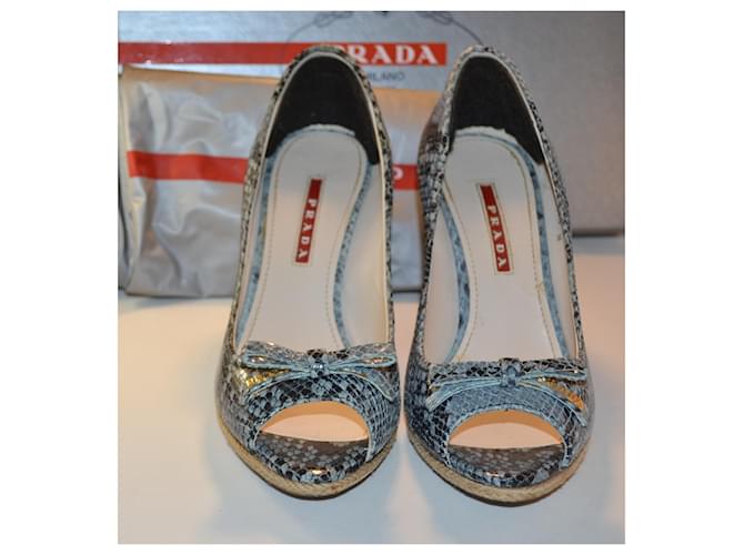 Mules Prada en cuir imprimé python Multicolore - vue 2