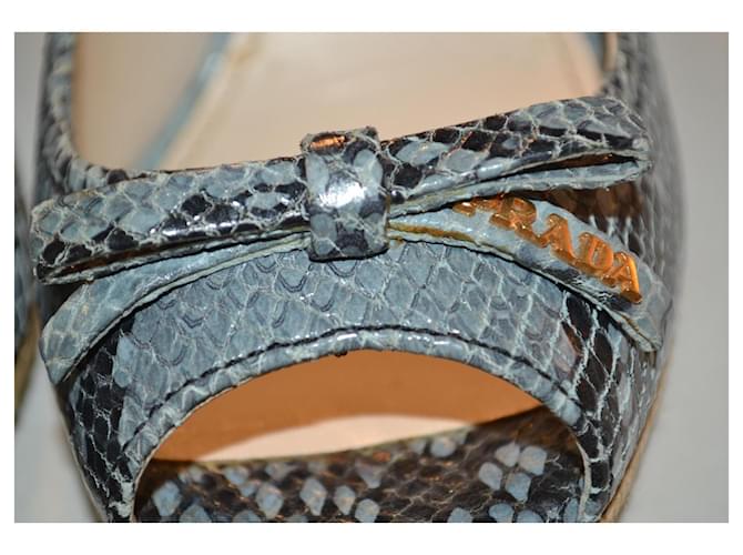 Mules Prada en cuir imprimé python Multicolore - vue 3