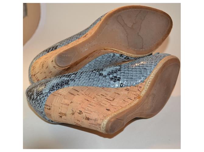 Mules Prada en cuir imprimé python Multicolore - vue 5