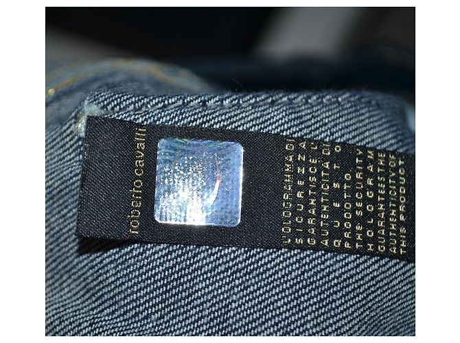 Vaqueros Just Cavalli Azules de Denim con Aplicaciones Doradas Talla 42 Dorado - vista 5