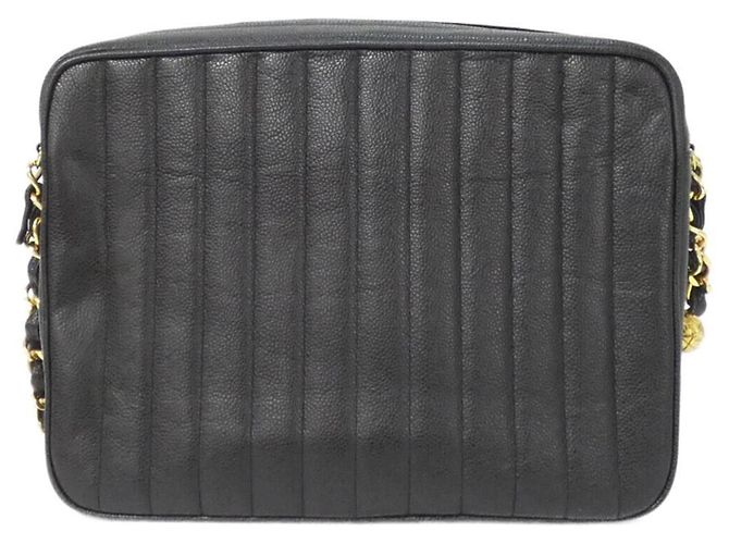 Borsa a spalla in pelle di vitello grana nera Chanel Nero - vista 2
