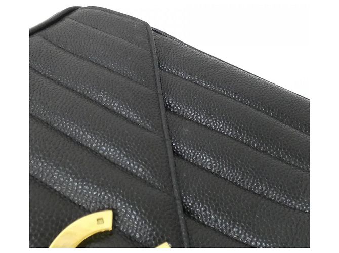 Borsa a spalla in pelle di vitello grana nera Chanel Nero - vista 4