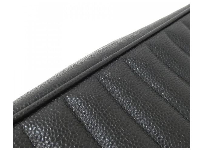 Borsa a spalla in pelle di vitello grana nera Chanel Nero - vista 5