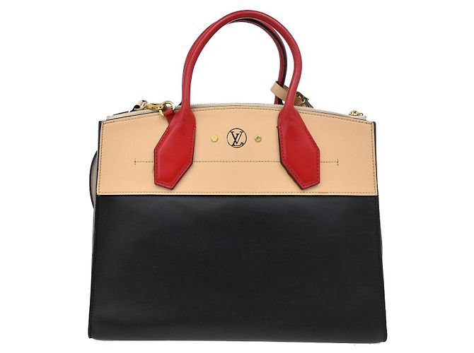 Borsa City Steamer in pelle MM Louis Vuitton Nero - vista 2