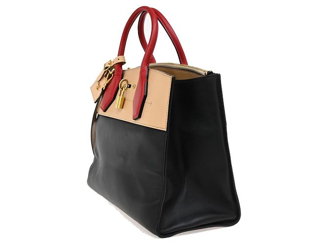 Borsa City Steamer in pelle MM Louis Vuitton Nero - vista 3