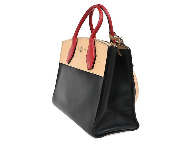 Borsa City Steamer in pelle MM Louis Vuitton Nero - vista 4
