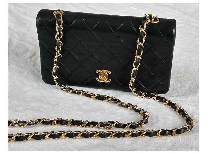 Chanel Borsa a rabat in agnello trapuntato nero - vista 13