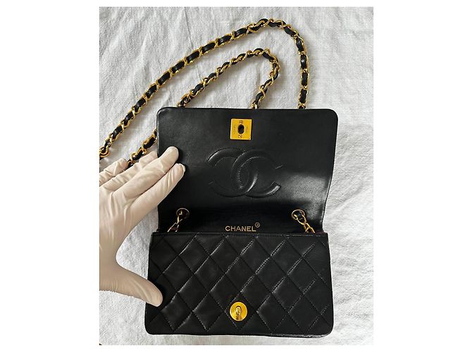 Chanel Borsa a rabat in agnello trapuntato nero - vista 7