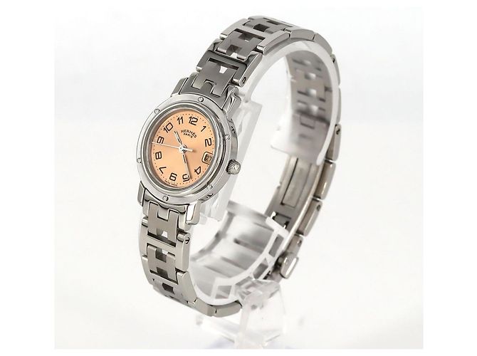 Montre à quartz en acier inoxydable Hermès Clipper CL4.210 - vue 2
