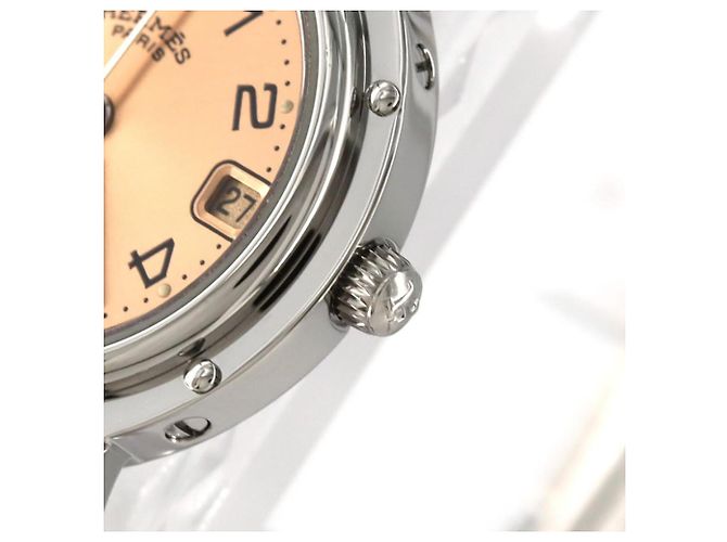 Montre à quartz en acier inoxydable Hermès Clipper CL4.210 - vue 4