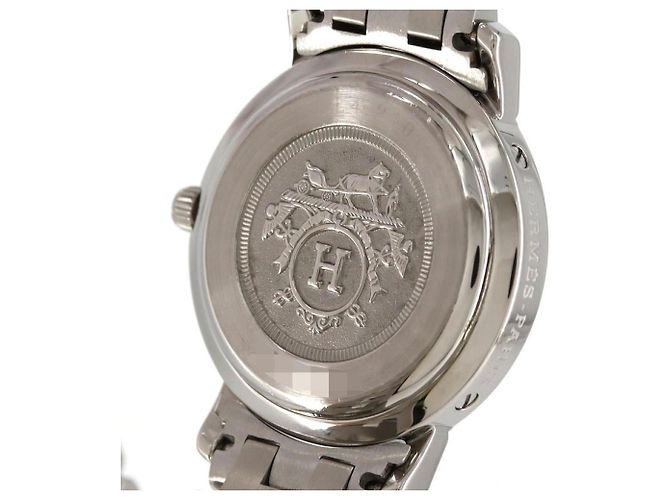 Montre à quartz en acier inoxydable Hermès Clipper CL4.210 - vue 8