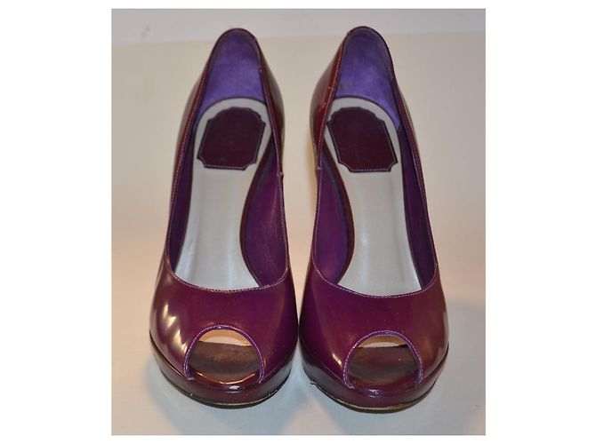 Dior Ankle Boots aus Lackleder Lila Größe 36 Dunkelviolett - Ansicht 2
