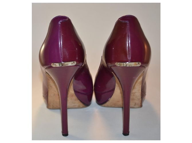 Dior Ankle Boots aus Lackleder Lila Größe 36 Dunkelviolett - Ansicht 3