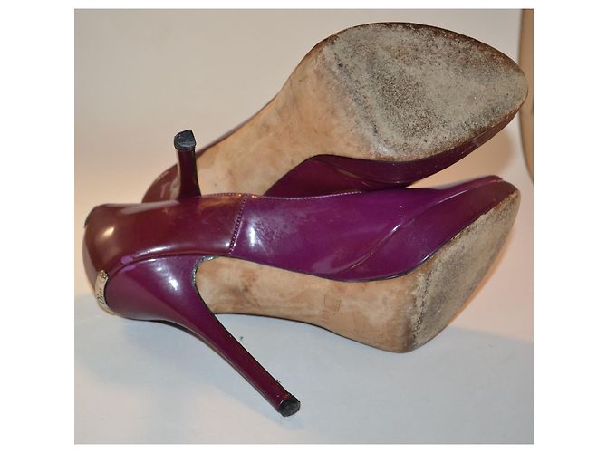 Dior Ankle Boots aus Lackleder Lila Größe 36 Dunkelviolett - Ansicht 6