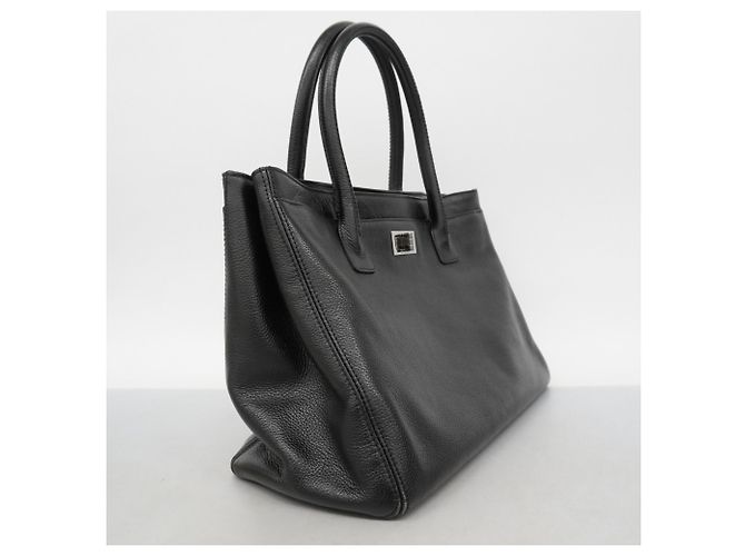 Chanel 2.55 Executive Leder Tote Bag Schwarz - Ansicht 2