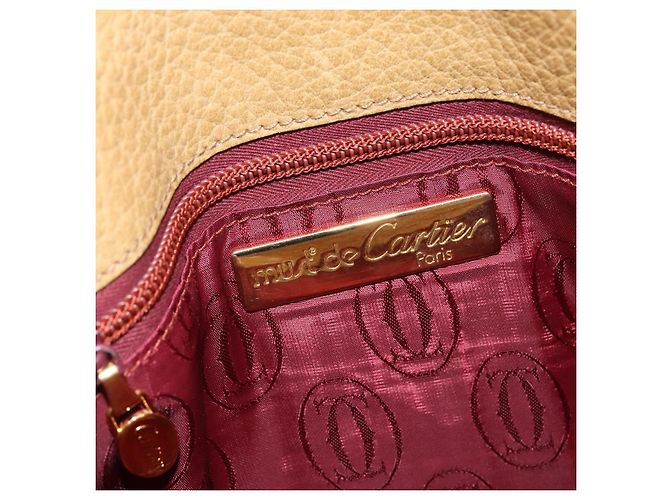 Borsa a Spalla Must de Cartier in Pelle Beige - vista 6