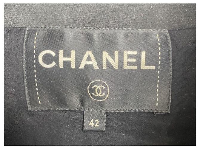 Chanel 17B Metropolitan Checker Sequin Leather Trim Zip Up Jacket FR 42 Black White - view 16
