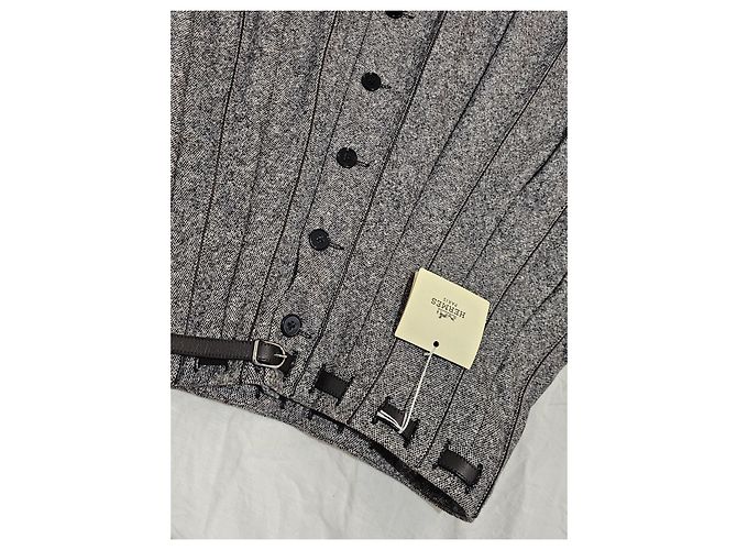 Falda plisada Hermès gris de lana y angora - vista 10