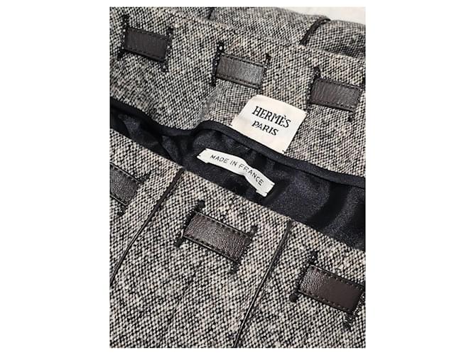 Falda plisada Hermès gris de lana y angora - vista 2