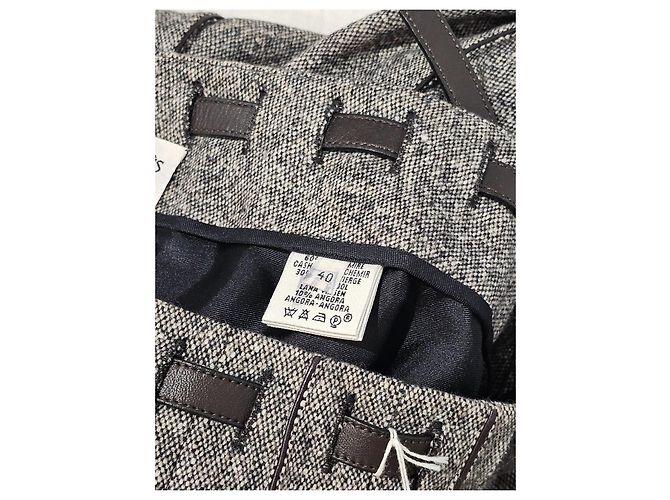 Falda plisada Hermès gris de lana y angora - vista 3