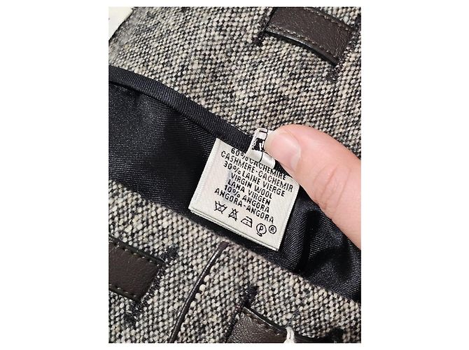 Falda plisada Hermès gris de lana y angora - vista 4