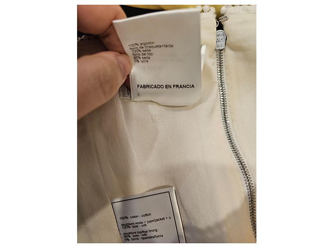 Top Bustier Chanel Cropped de Tweed Marfil Blanco - vista 4