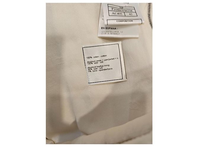 Top Bustier Chanel Cropped de Tweed Marfil Blanco - vista 5