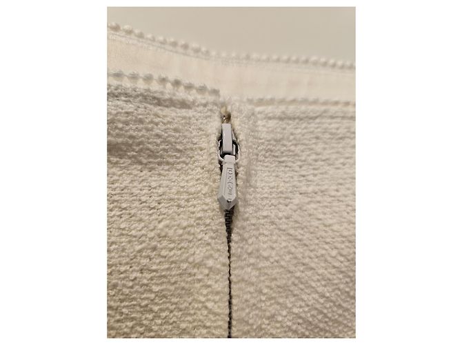 Top Bustier Chanel Cropped de Tweed Marfil Blanco - vista 8