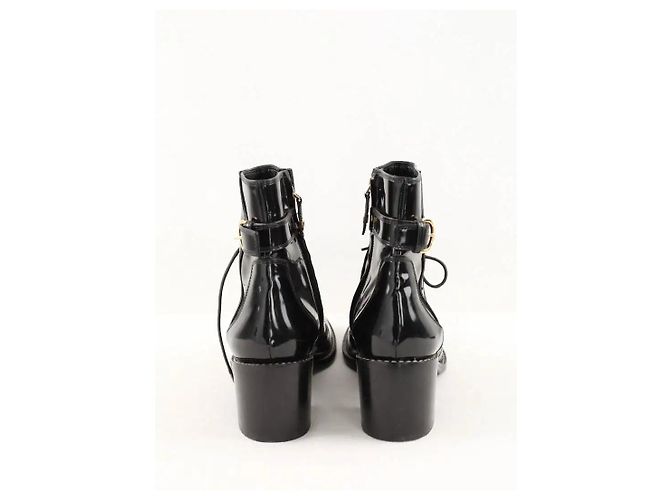 Louis Vuitton Botas de charol negras con cordones Negro - vista 2